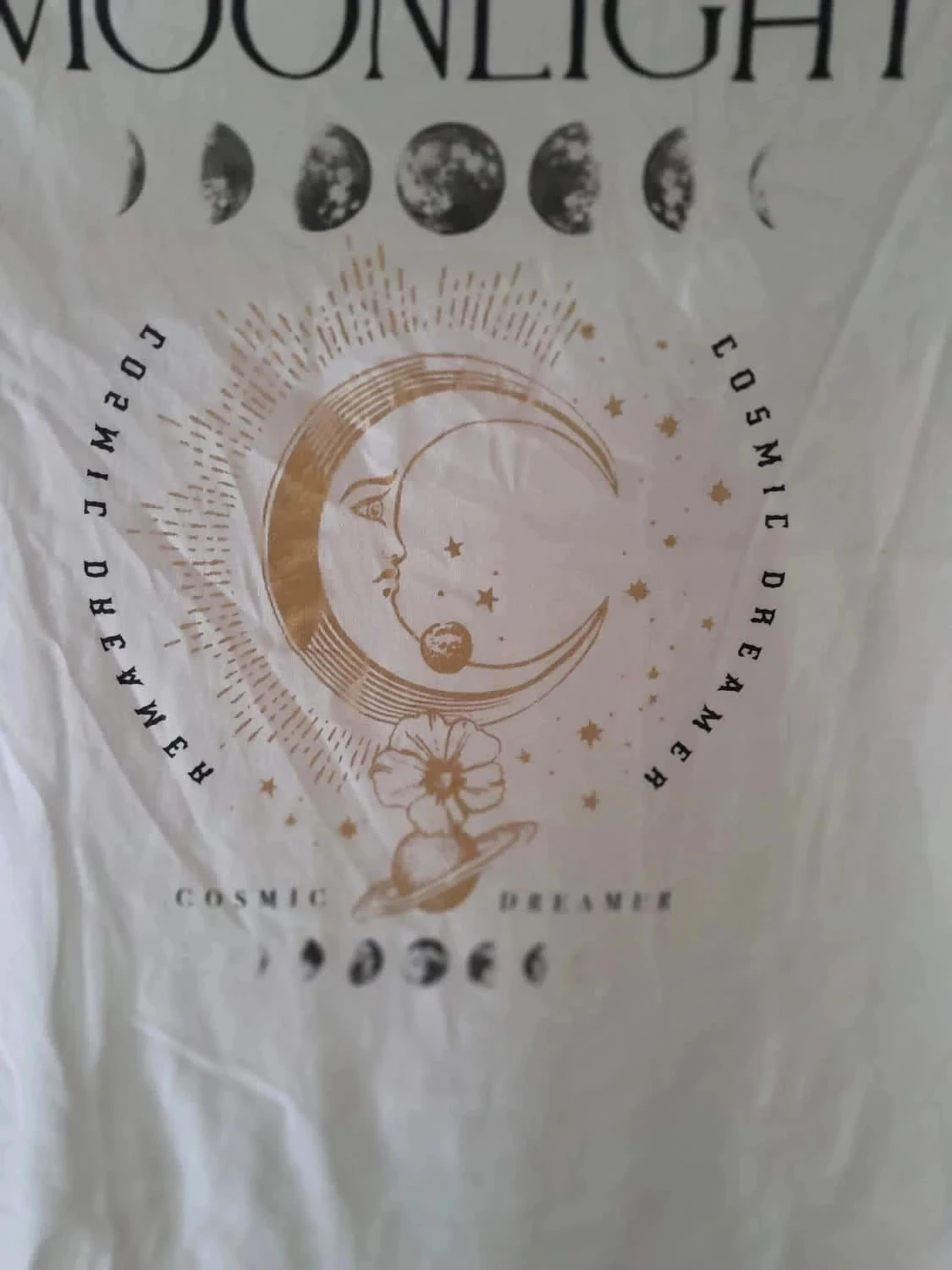 Witte dames T-shirt met print, maat M, Merk Stradivarius – photo 2